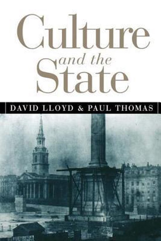 Boek 'Culture and the State' van David Lloyd & Paul Thomas met een afbeelding van een historische stad met een kerk en een zuil.