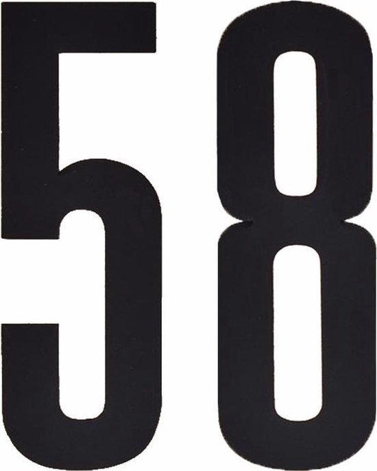 Cijfer sticker 58 zwart 10 cm | bol.com