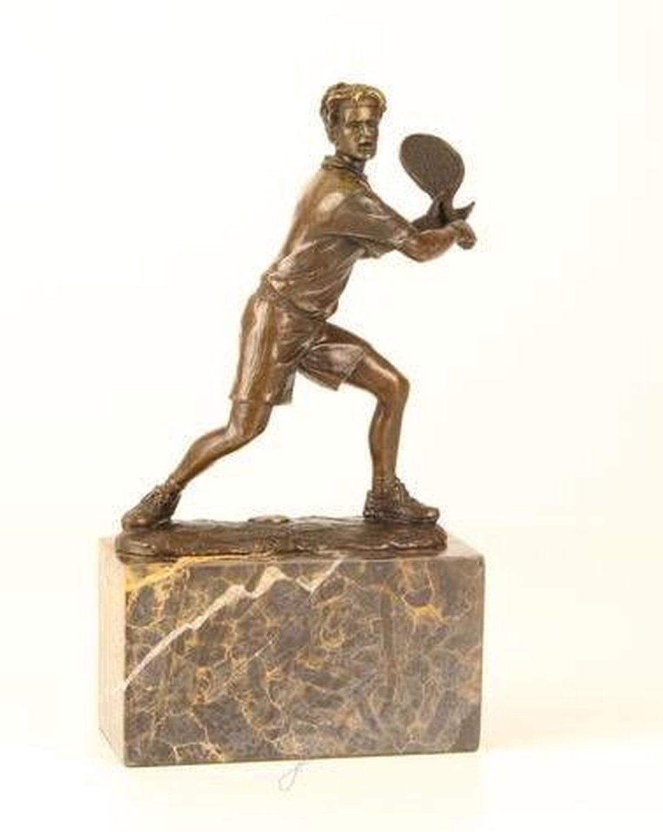 Bronzen beeld - Tennisspeler - sculptuur - 313 cm hoog