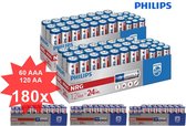 Philips Power Pack - NRG Alkaline AA AAA - 180 Stuks (60x AAA + 120x AA)