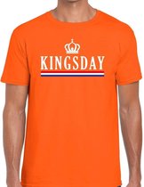 Oranje Kingsday Hollandse vlag t-shirt voor heren S