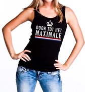 Zwart Door tot het Maximale tanktop / mouwloos shirt voor dames - Koningsdag kleding L