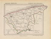 Historische kaart, plattegrond van gemeente West-Dongeradeel in Friesland uit 1867 door Kuyper van Kaartcadeau.com
