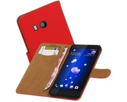 Bookstyle Wallet Case Hoesjes Geschikt voor HTC U11 Rood