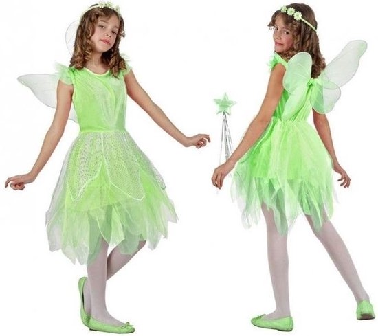 Groene toverfee/elf verkleedset voor meisjes - carnavalskleding - voordelig geprijsd jaar)