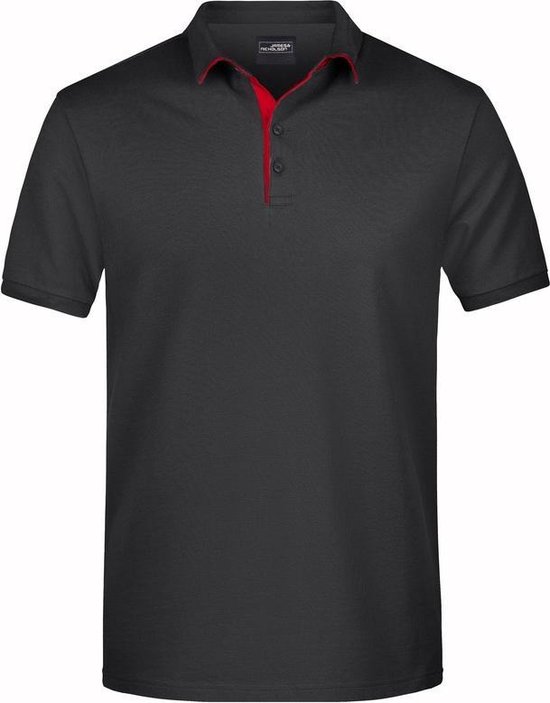 Kenmerkend Huisdieren moordenaar Polo shirt Golf Pro premium zwart/rood voor heren - Zwarte herenkleding  -... | bol.com
