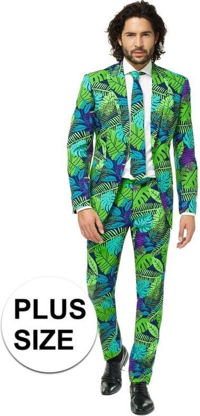 Opgewonden zijn draadloze in de rij gaan staan Grote maten heren kostuum Juicy Jungle tropische/botanische bladeren print  - Opposuits... | bol.com