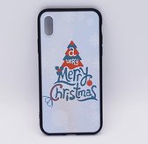 Geschikt voor iPhone X – hoes, cover – TPU – kerst – a very Merry Christmas – wit