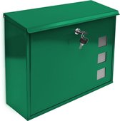 Relaxdays brievenbus metaal - wandbrievenbus gelakt - postbox - afsluitbaar - modern - groen