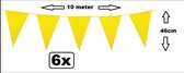 6x Reuzevlaggenlijn 46cm geel 10 meter