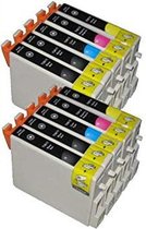 FLWR T0551 / 2 / 3 / 4 10-Pack / Zwart en Kleur / Cartridge - Geschikt voor Epson