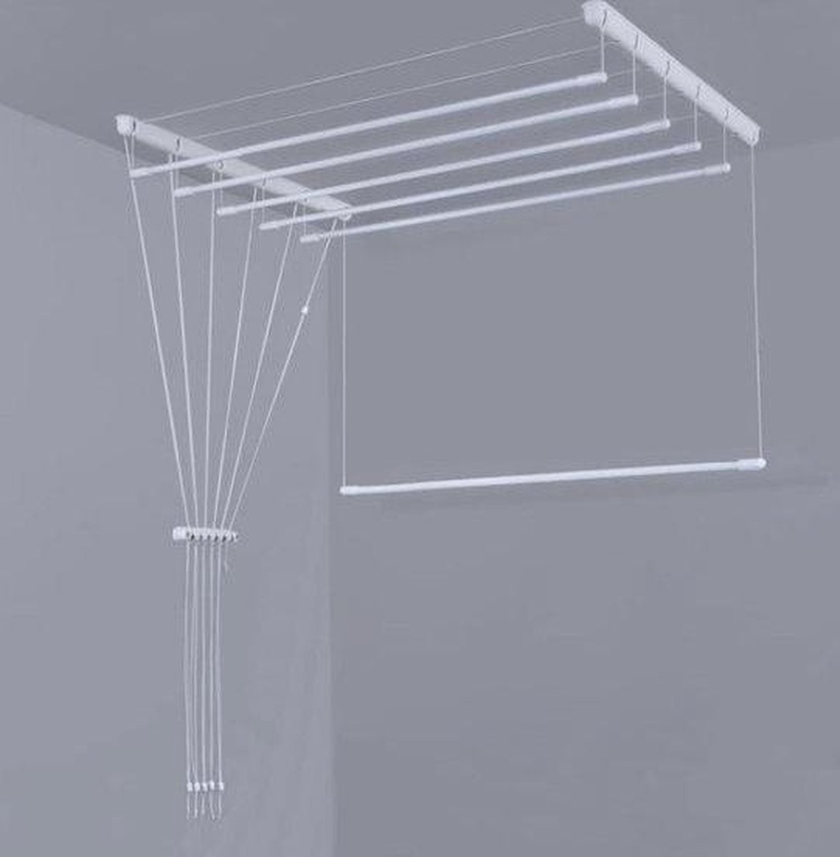 Ruimtebesparend Plafond Droogrek - 7 stangen elk 150 cm lang. | bol.com