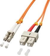 Lindy 3.0m OM2 LC - SC Duplex Glasvezel kabel 3 m Oranje