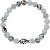 Fako Bijoux® - Buddha Armband - Bal - Wit