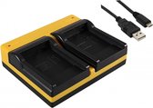 USB Dual Charger voor Sanyo DB-L30A, Minolta NP-700, Samsung SLB-0637 Camera Accu / Compacte USB Accu Oplader