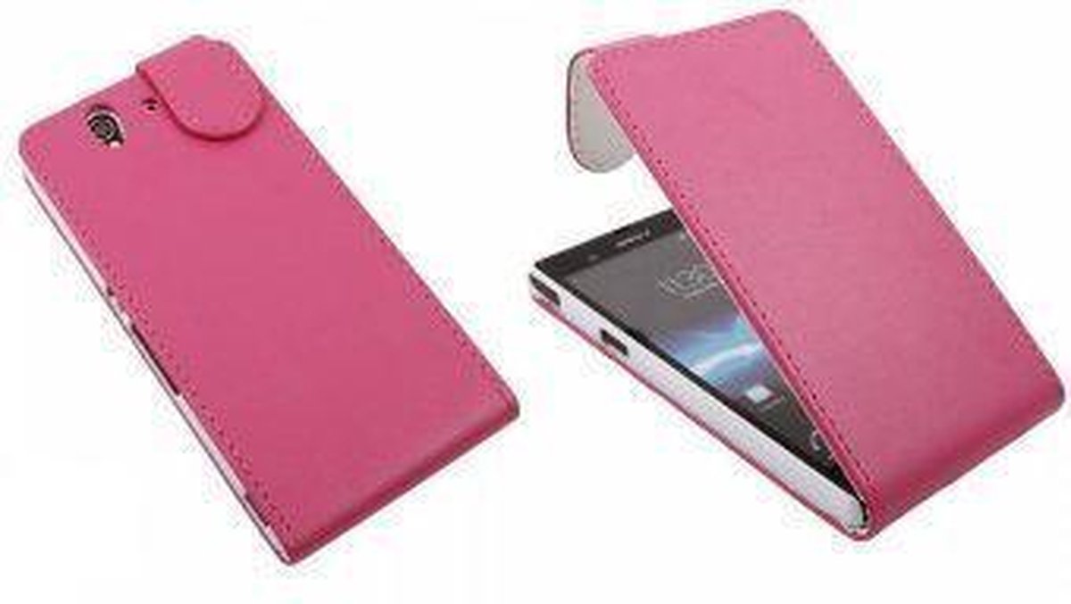 Sony Xperia Z hot pink roze tasje cover hoesje + Screenprotector!