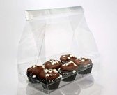 Cupcake Zakken voor 6 Mini Cupcakes Met Kaart 17.8x10.2x22.9cm (100 Stuks) [CBG6]