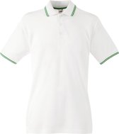 Fruit of the Loom Polo Tipped White/Kelly Green M
