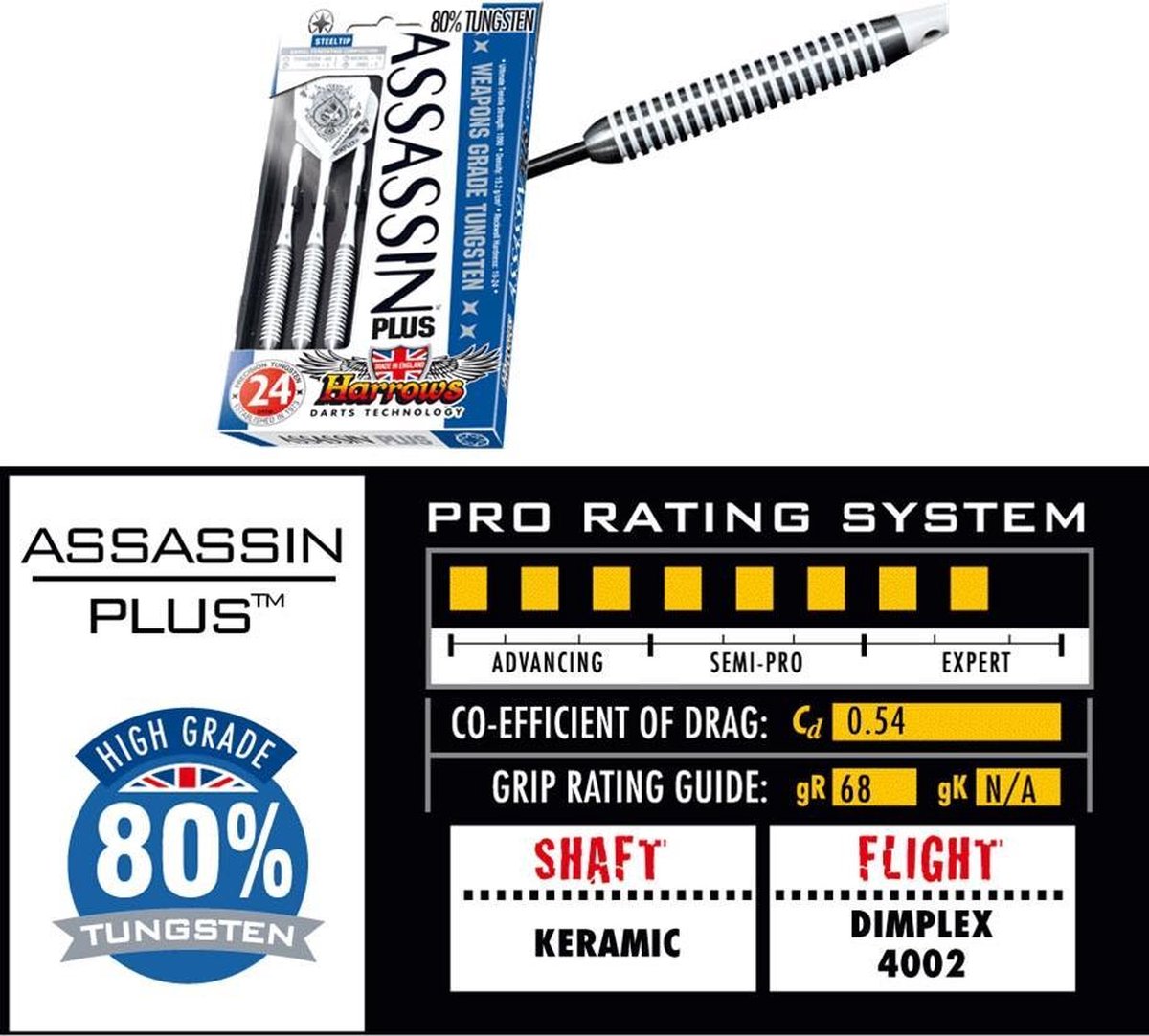 Harrows Assasin 24 gr. dartpijlset