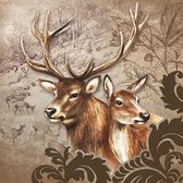 Ambiente Deer Couple Brown papieren servetten