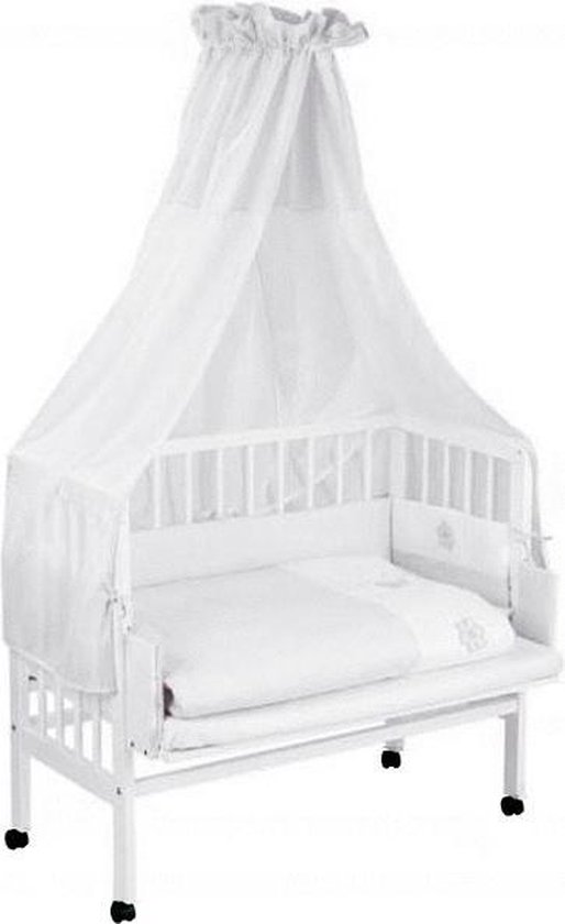 MamaLoes - Babywieg Aan Bed Deluxe incl. Bekleding - Wit | bol.com