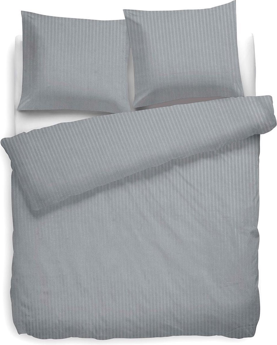 Heckett & Lane Uni Stripe Dekbedovertrek - Lits-jumeaux - 240x200/220 cm - Licht Grijs