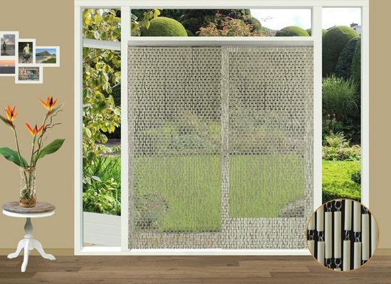 Sun-arts Vliegengordijn Verspringt Hulzen 210 X 90 Cm Pvc Crème — afbeelding 5