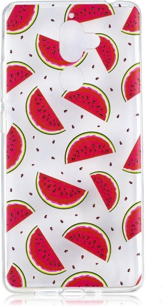 Shop4 - Nokia 7 Plus Hoesje - Zachte Back Case Watermeloenen Transparant