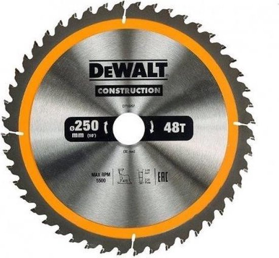 DeWalt DT1957 Extreme Cirkelzaagblad - 250 x 30 x - Hout (Met nagels) | bol.com