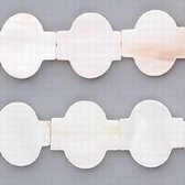 Parelmoer kralen lantaren, 20x20x3mm, wit. Verkocht per snoer van 20cm (10 kralen)