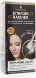 Schwarzkopf uitgroei set R4 donkerbruin haarverf met applicator en verzorgende olie.