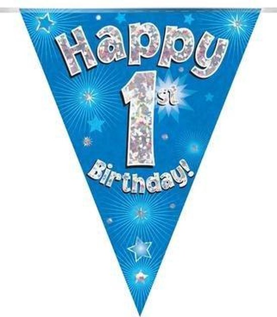 Ongelofelijk Sherlock Holmes Voortdurende slinger 1 jaar jongen (vlaggenlijn hologram) eerste verjaardag blauw |  bol.com