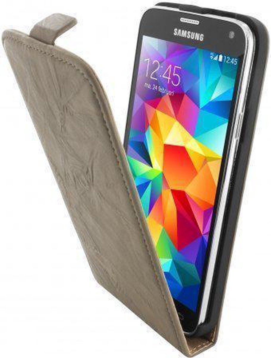 Mobiparts Vintage Flip Case Samsung Galaxy S5 Creme