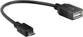 otg micro USB Kabel voor mobiele telefoons e.d. (zwart)