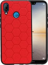 Rood Hexagon Hard Case voor Huawei P20 Lite