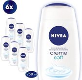 NIVEA Crème Soft Bad & Douchecrème - 6 x 750 ml - Voordeelverpakking