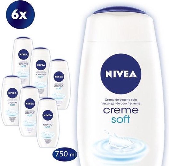 NIVEA Crème Soft Bad & Douchecrème - 6 x 750 ml - Voordeelverpakking | bol