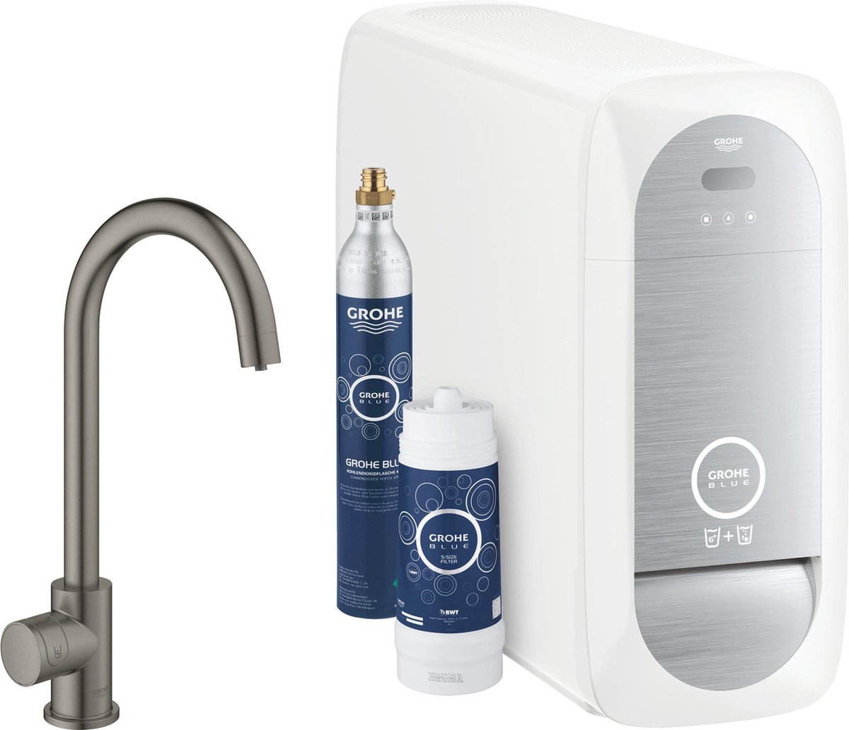 GROHE Blue Home Mono Starterkit - Keukenkraan met koeler, filter en CO2 - WIFI en Bluetoot