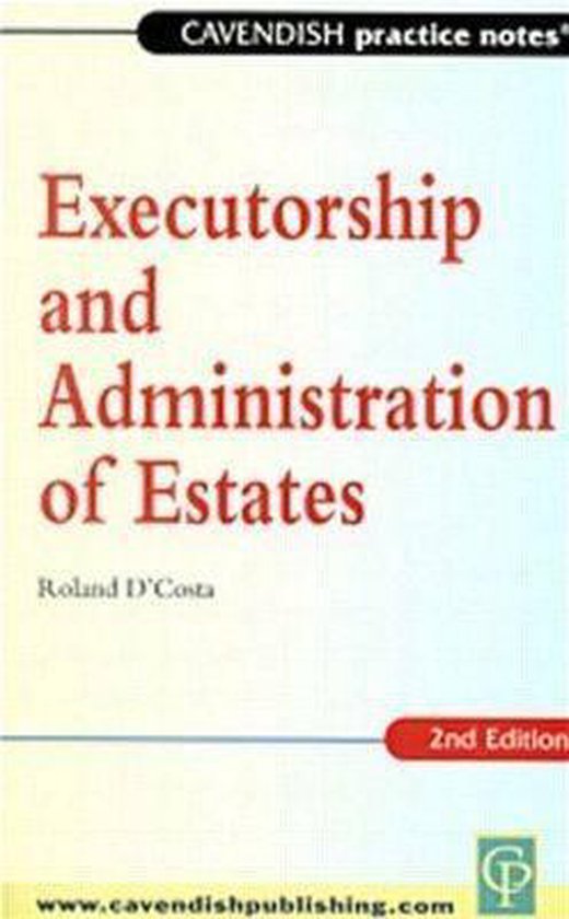 Practice Notes Executorship and Administration of Estates - cover