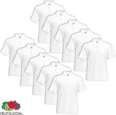 Fruit of the Loom poloshirt heren maat XL 10 st (wit)