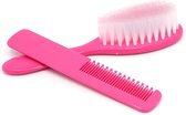 Babyborstel en babykam - Zeer zachte haartjes - Roze