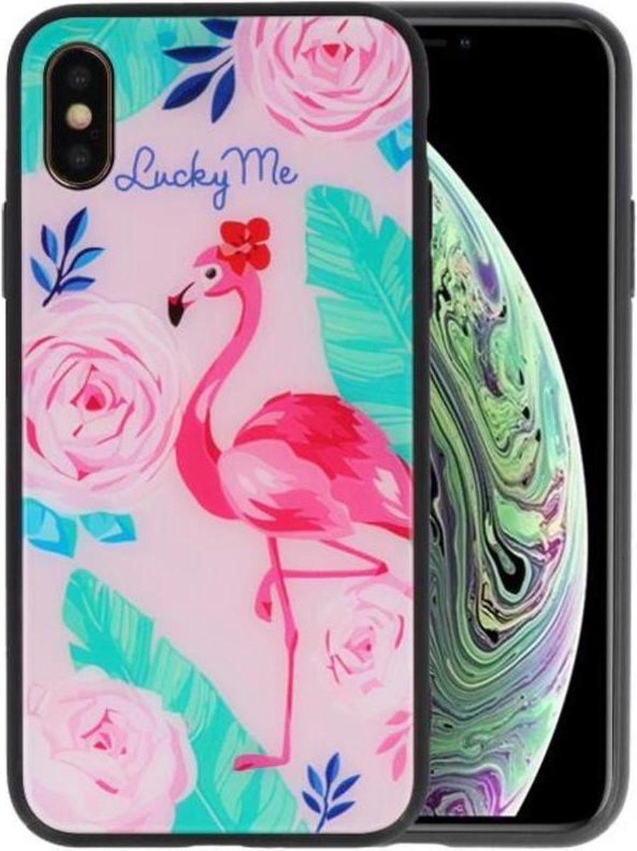 Lucky Me Flamingo Print Hardcase voor iPhone XS
