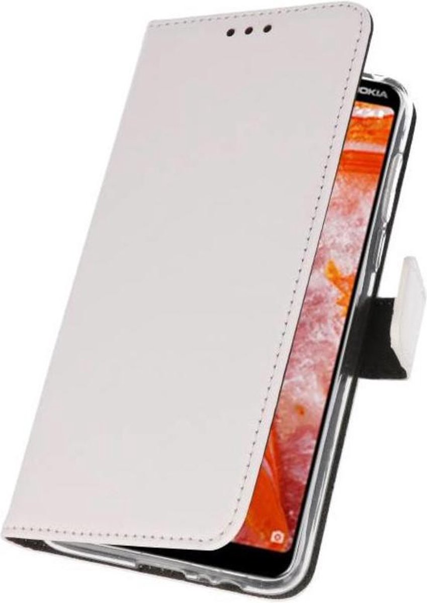 Bestcases Pasjeshouder Telefoonhoesje Nokia 3.1 Plus - Wit