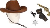 Cowboy accessoire set bruin voor volwassenen