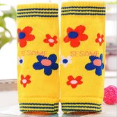 Elleboog/ kniebeschermers 1-3 jaar - 2 Paar - Bloemen paars en geel