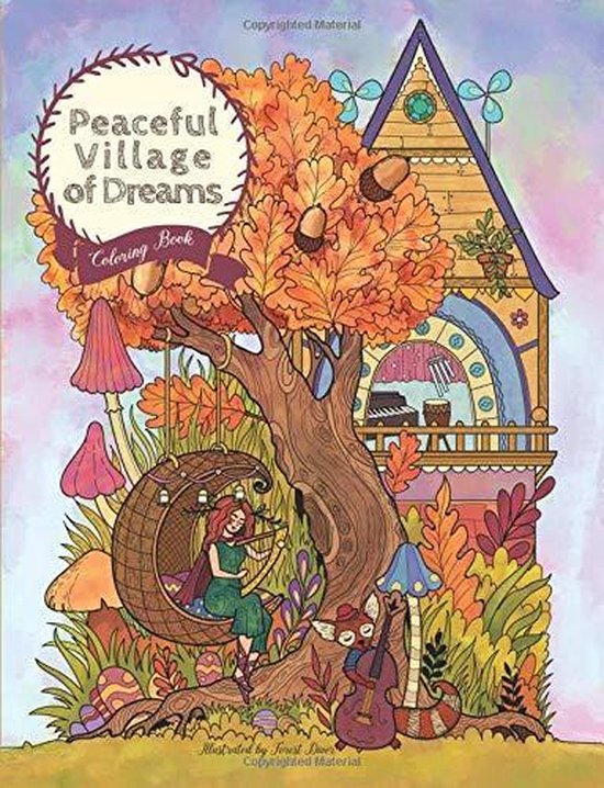 Peaceful Village of Dreams Julia Rivers Kleurboek voor volwassenen