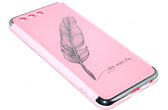 Roze veren hoesje Huawei P10