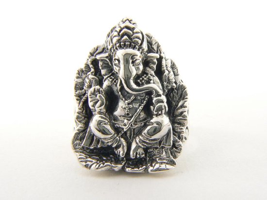 Zilveren Ganesha ring - maat 19.5