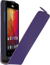 Paars premium leder flipcase voor de LG Joy