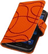 Oranje Basketbal Cover Samsung Galaxy J1 Booktype Wallet Cover